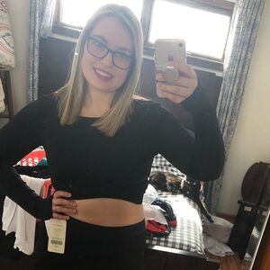 Fabletics crop top with cross front